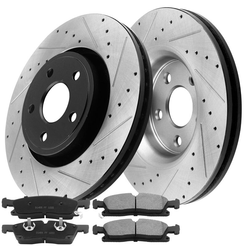 Front Brake Rotors & Ceramic Pads for 2011-17 Dodge Durango Jeep Grand Cherokee