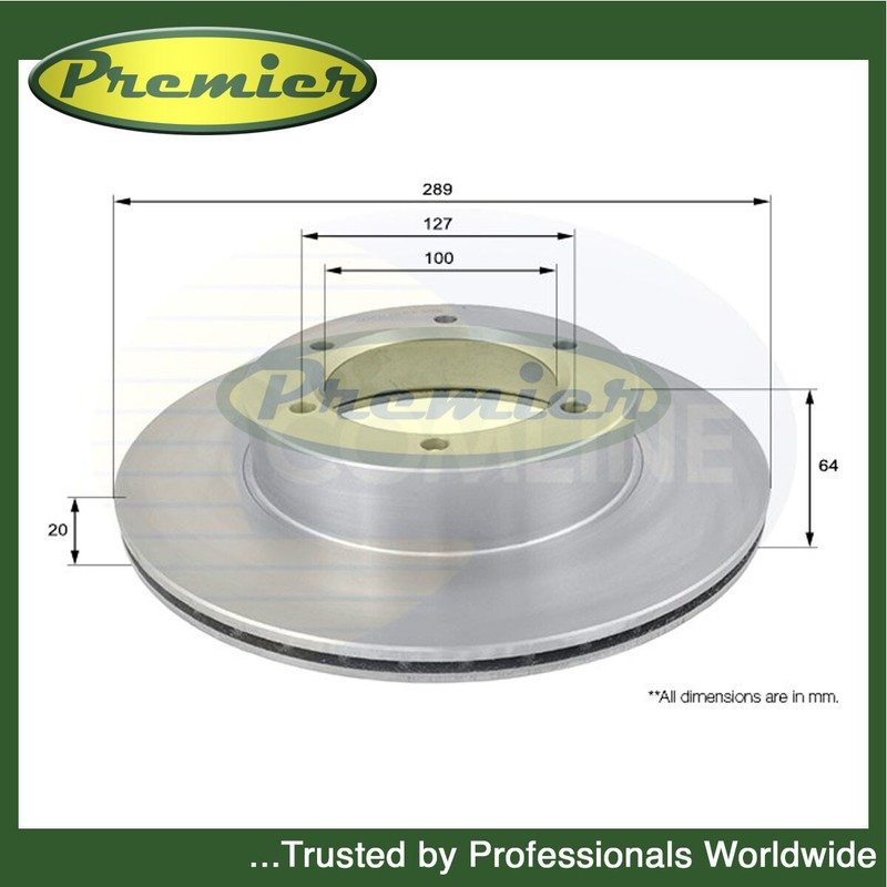 Premier Front Brake Disc Fits Toyota Hilux 1983-2005 + Other Models #1