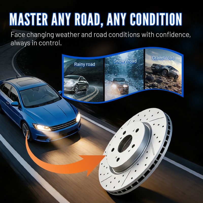 Front Rear Drilled Rotors & Ceramic Pads for 2004-2008 Acura TSX Honda Accord gallery