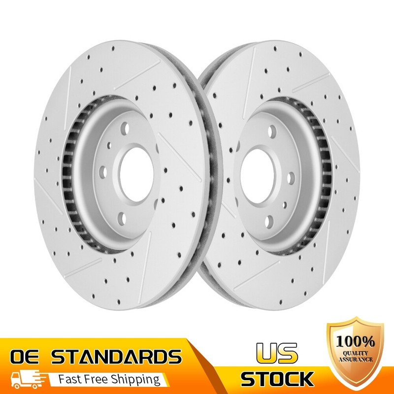 Front Drilled Slotted Brake Rotors for Buick Regal Chevy Malibu Equinox Camaro