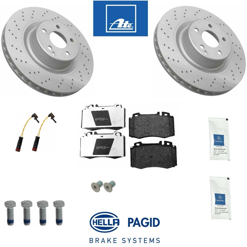 Front Brake Kit German Ate Disc Hella Pagid Pads 2001-02 CL55 S55 AMG CL600 S600