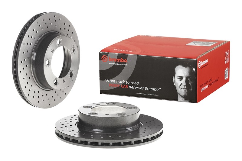 Brembo Front Left or Right Drilled Disc Brake Rotor For Porsche Boxster Cayman