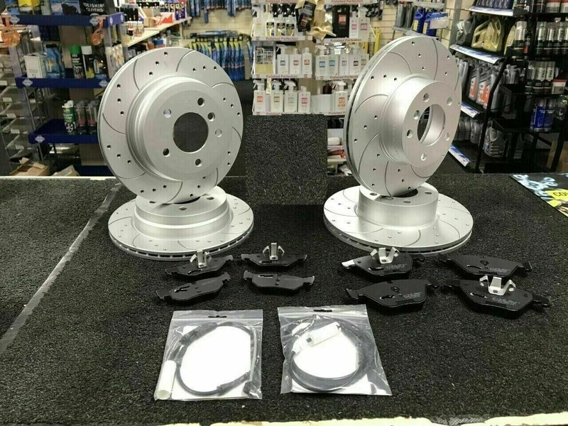 FOR BMW PERFORMANCE FRONT REAR DRILLED CURVED GROOVED BRAKE DISCS AND BRAKE PADS gallery