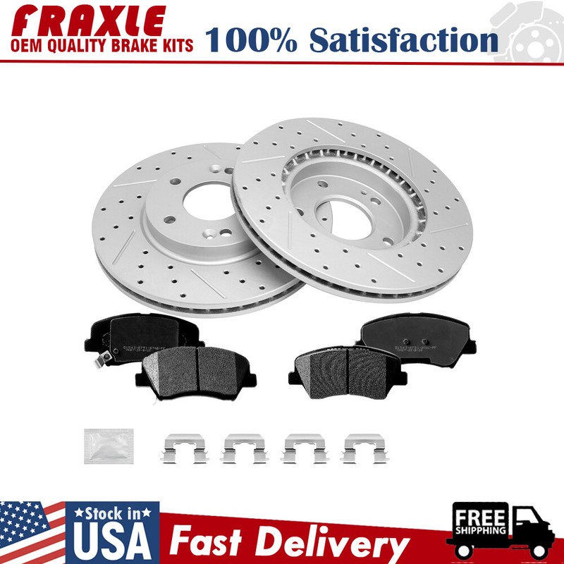 Front Disc Rotors + Ceramic Pads For 2014 2015 2016 Kia Forte, Forte5 Forte Koup