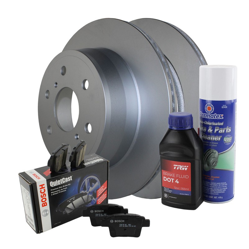 Rear Brake Kit 345mm Disc Rotors Bosch Ceramic Pads For Cadillac Chevrolet GMC