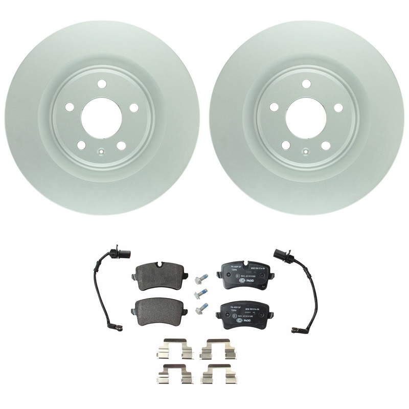 Bosch QuietCast Rear Rotors Hella Low-Met Disc Brake Pad Kit For A6 A7 Quattro