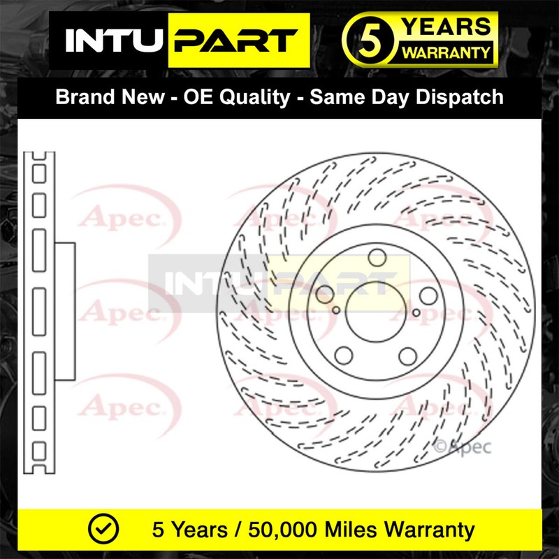 Fits Lexus GS 2005- RC 2015-2021 Is C 2015-2017 IntuPart Front Right Brake Disc
