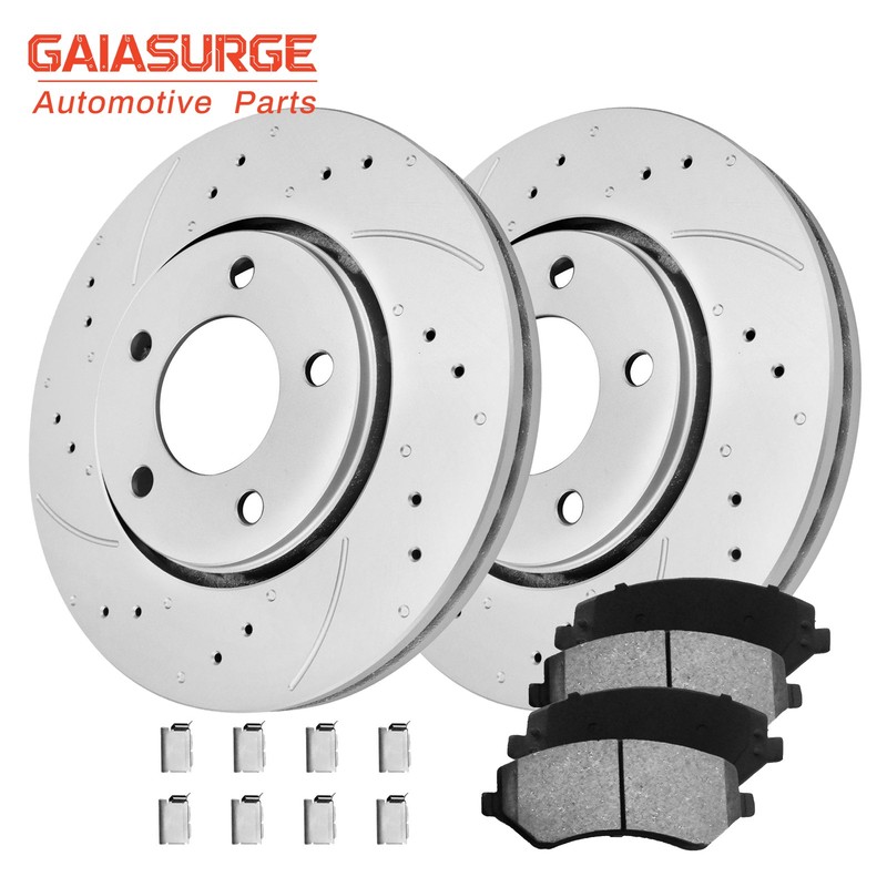 281mm Front Drilled Brake Rotors & Pads For 2001 2002 – 2005 Dodge Grand Caravan