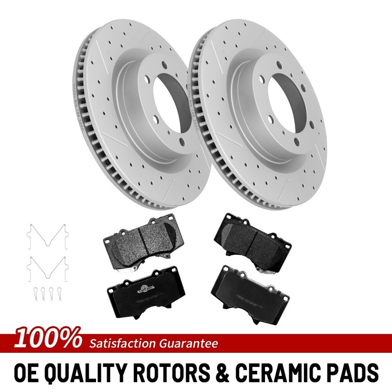 Front Brake Rotor Ceramic Pad For 2010-2020 Toyota 4runner 2010-2021 Lexus GX460