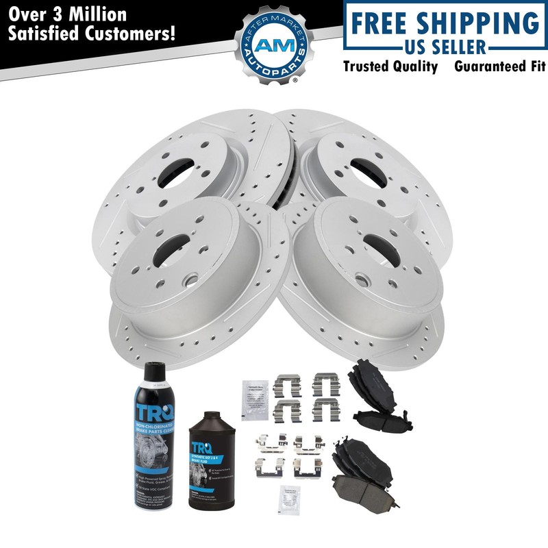 Front and Rear Brake Pad & Rotor Kit Fits 15-19 Subaru WRX