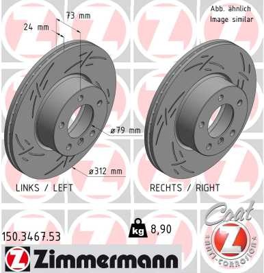 Zimmermann 150.3467.53 Brake Disc for BMW, BMW (Brilliance)