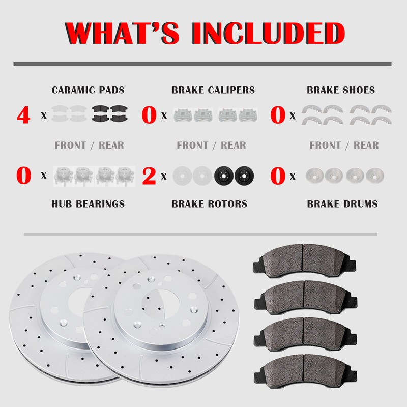 REAR Drill Brake Rotor Ceramic Pad for Escalade Avalanche Silverado Tahoe Yukon gallery