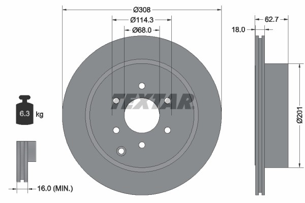 Textar 92181603 Brake Disc for Nissan gallery