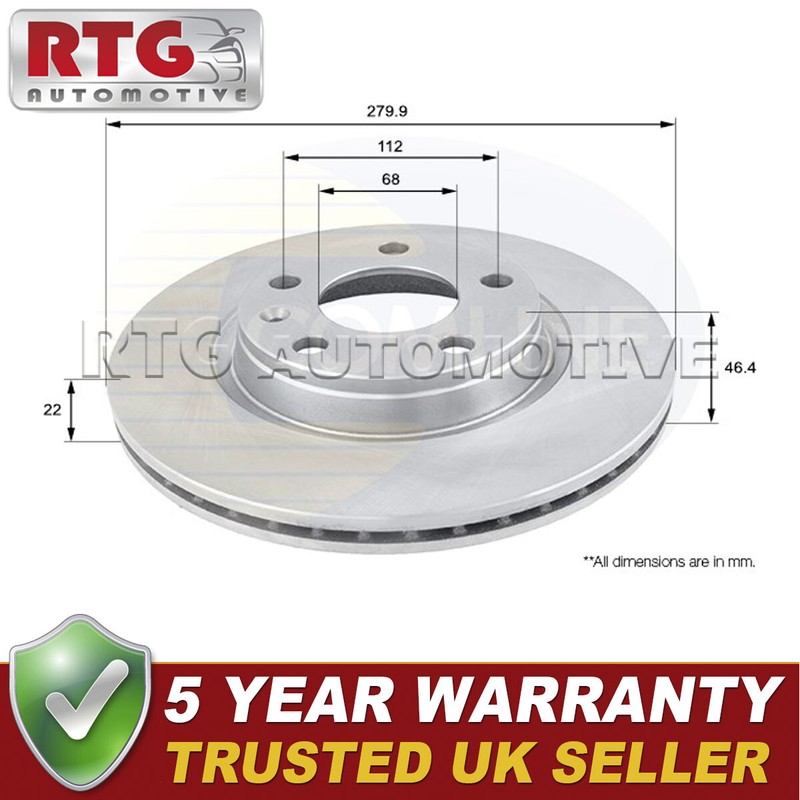 Front Brake Disc Fits Audi A4 1995-2008 VW Passat 1996-2010 + Other Models #1