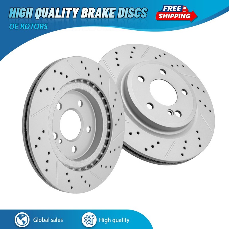 Rear Drilled Brake Rotors for Mercedes-Benz 2015 – 2020 GLA250 CLA250 B250 B250e