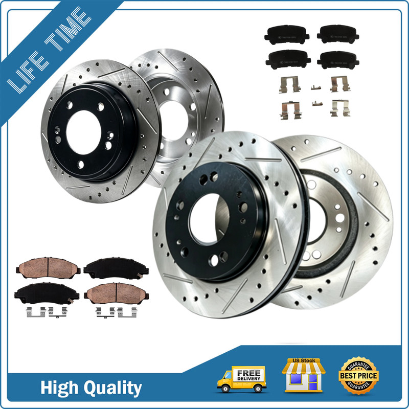 330mm Front Rear Rotors Brake Pads Kit for 2010 2011 Honda Pilot Acura MDX ZDX