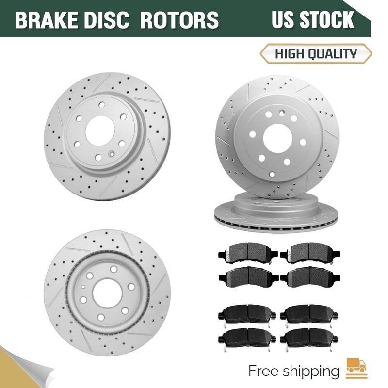 Front Rear Brake Rotors+Brake Pads for GMC 2007-2016 Acadia; 2017 Acadia Limited