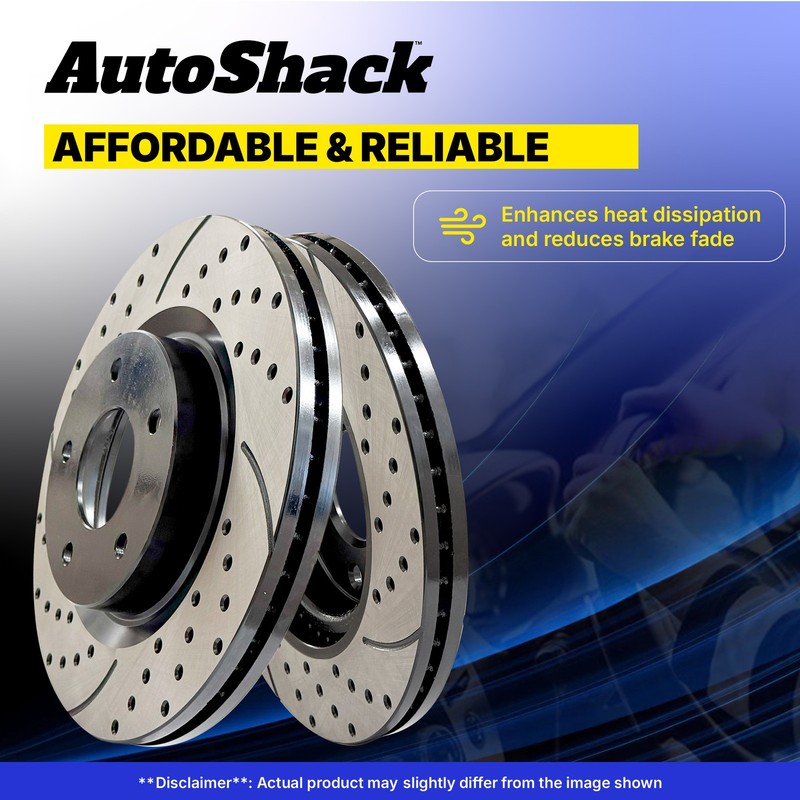 Rear Drilled Slotted Brake Rotors for Toyota, Prius V 2012-2017, FWD L4 1.8L gallery