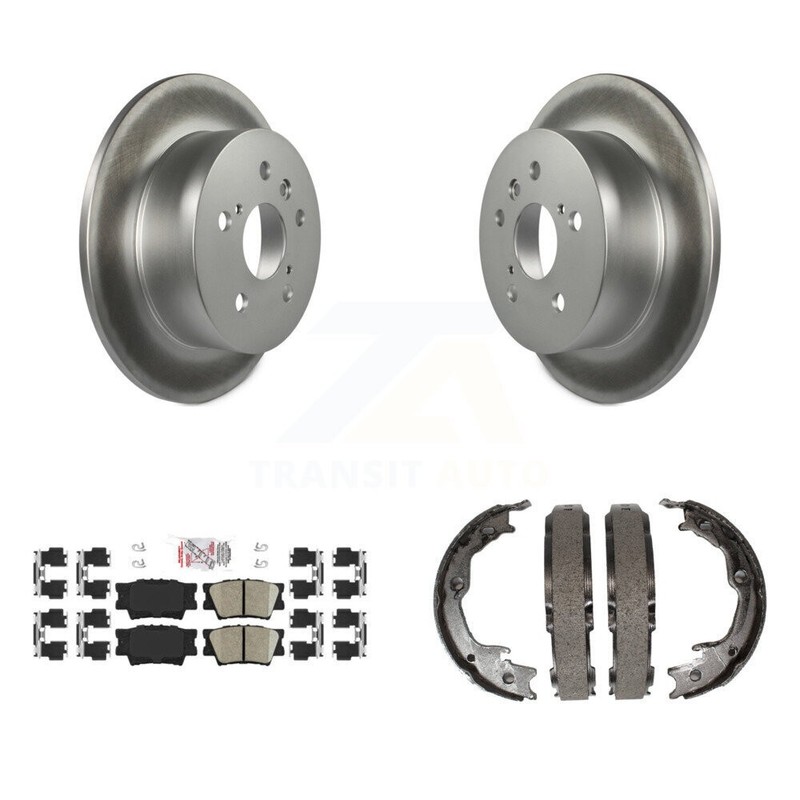 Rear Disc Coated Rotors Ceramic Pads & Parking Shoes Kit For Toyota Camry Lexus gallery