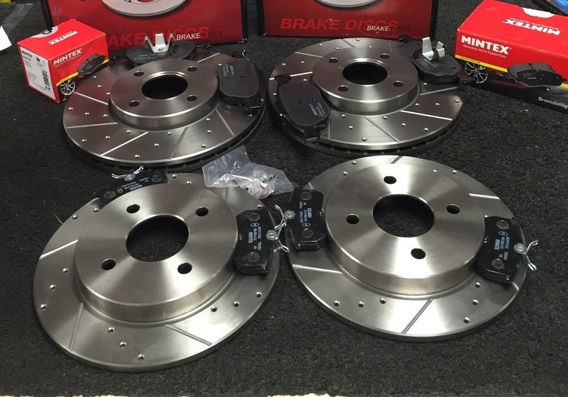 FORD FIESTA 1.6 ST180 BRAKE DISCS CROSS DRILLED BRAKE MINTEX PADS DENMARK