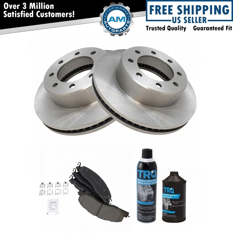 Front Posi Ceramic Brake Pad & Rotor Kit w/Fluids for Ram 1500 2500 3500