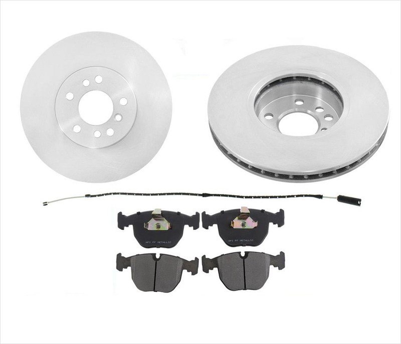 Front Brake Rotors & Ceramic Pads & Sensors For BMW X5 3.0L & 4.4L 2000-2006