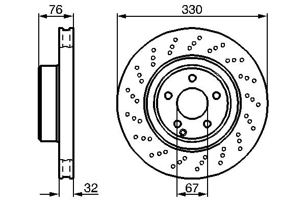 BOSCH 0986478470 Brake Disc Front Braking System Fits Mercedes-Benz S-Class gallery