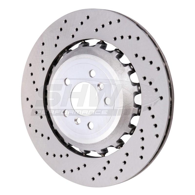 SHW Performance Rear Left Drilled 400mm Disc Brake Rotor For BMW F06 F10 F12 F13 gallery