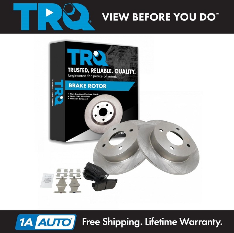 TRQ Rear Ceramic Brake Pad & 2 Rotors Kit for Infiniti G20 Altima Sentra