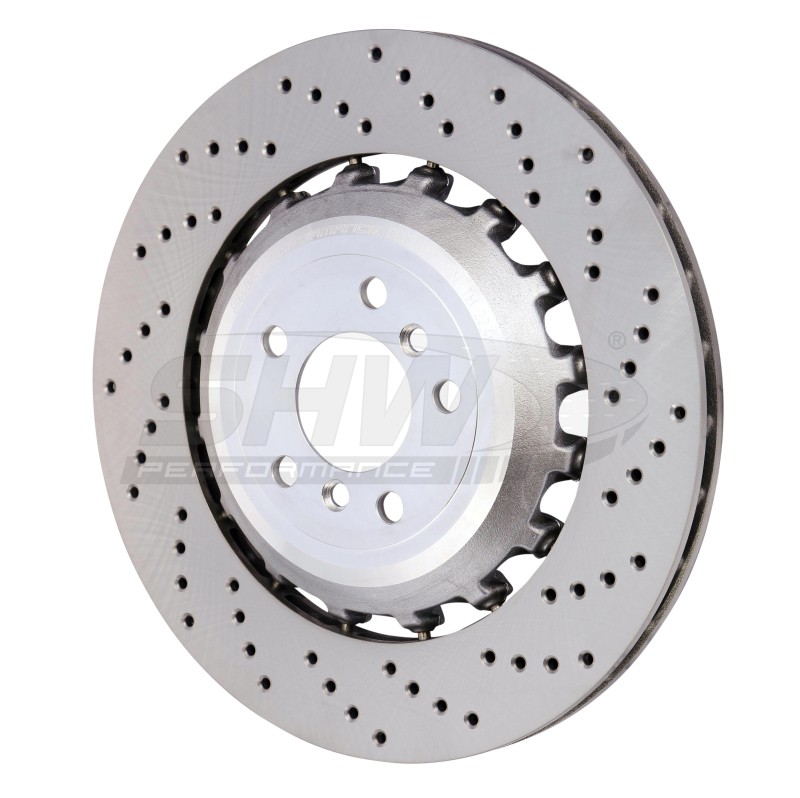 SHW Fits 11-16 BMW M5 4.4L Right Rear Cross-Drilled Lightweight Brake Rotor gallery