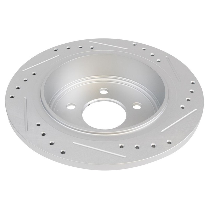 TRQ Rear Performance Cross Drilled Slotted G-Coated Rotor Kit Pair for Ford SUV gallery