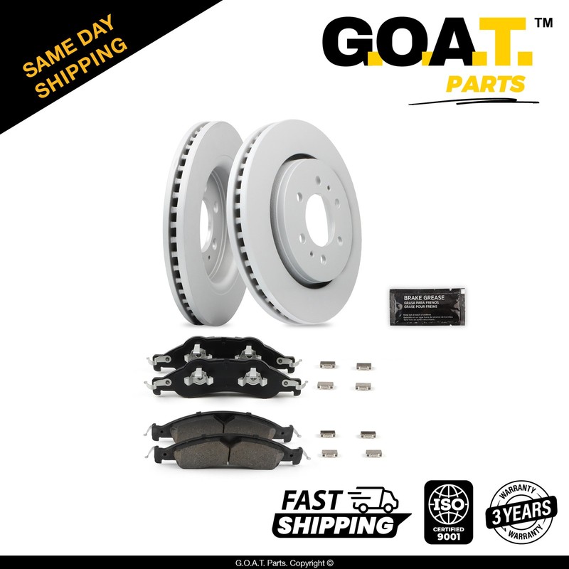 Front Brake Rotors & Ceramic Brake Pads w/Hardware for 07-09 Ford Expedition