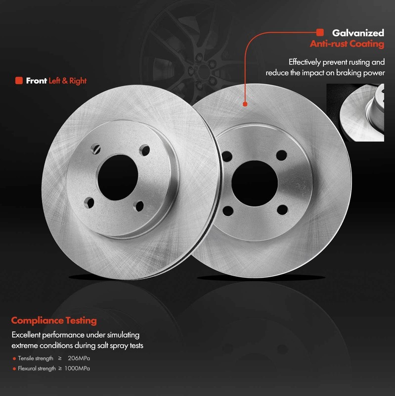 Front Disc Brake Rotors & Ceramic Brake Pads for Chevy Cobalt Pontiac G5 Saturn gallery
