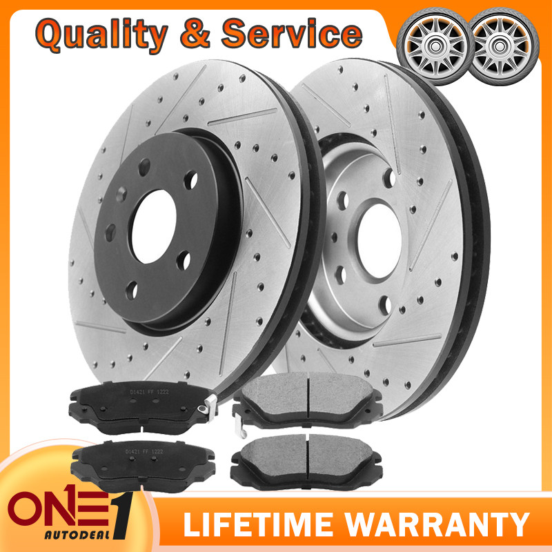 For GMC Terrain Chevrolet Malibu Brake Rotors with Pads Front 321mm Brake Kits