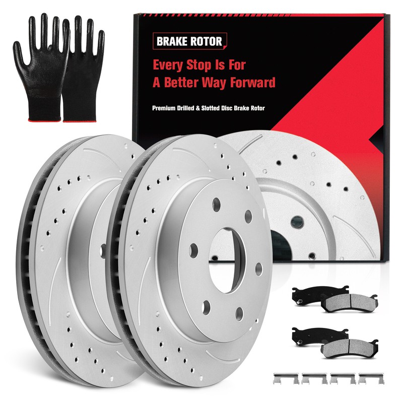 305mm Front Drilled Rotors Brake Pads for Silverado Sierra 1500 GMC Yukon 6 LUG