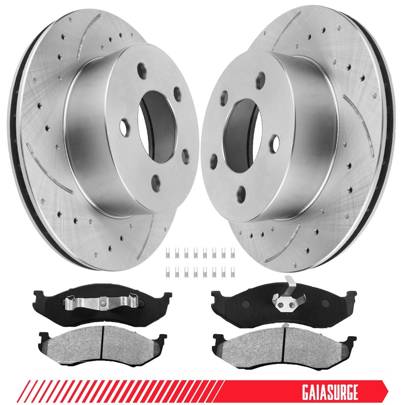 280mm Front Disc Rotor Ceramic Brake Pad for 1990-1999 Grand Cherokee Wrangler
