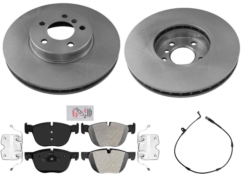 Frt Performance Disc Brake Rotors Semi Metallic Pads Fits 2007-2018 BMW X5 3.0L