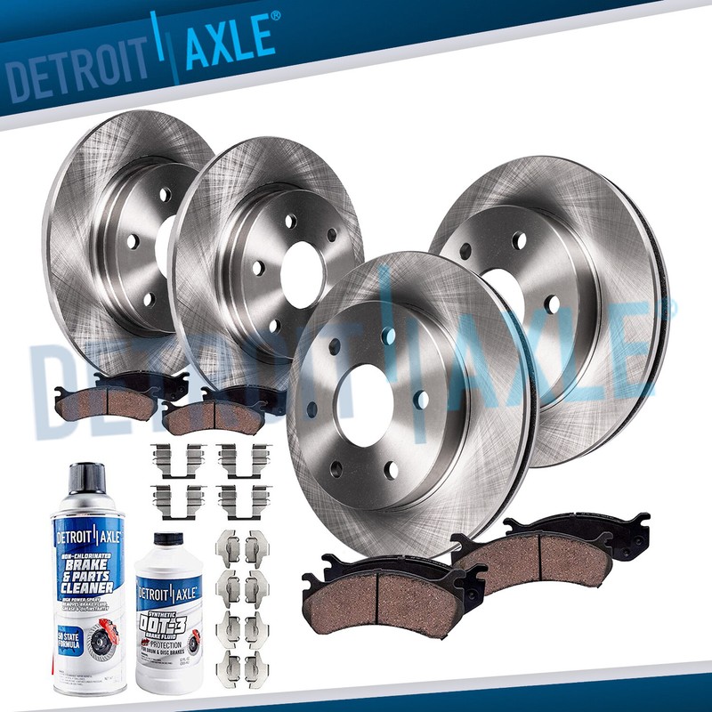 Front Rear Brake Rotors + Brake Pads for 2007 2008 Hyundai Entourage Kia Sedona