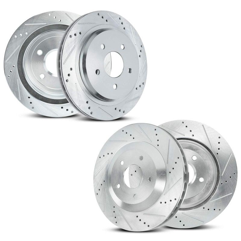 4Pcs Drilled Brake Rotors for Chevrolet Corvette 1997-2004 Cadillac Front & Rear gallery