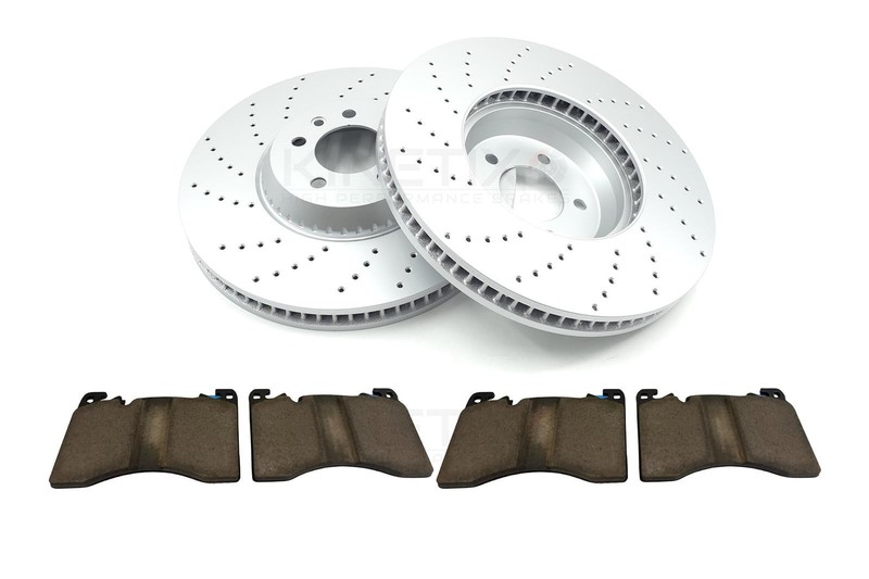 FOR RANGE ROVER AUTOBIOGRAPHY P360 DRILLED FRONT BRAKE DISCS PADS 380mm