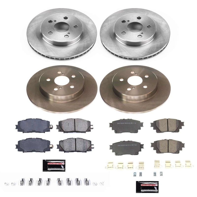 Powerstop Evolution Front Rear 4 Wheel 255mm Discs & Pads Kit for 20-22 Corolla gallery