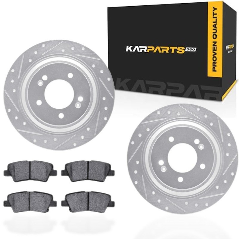 For Hyundai Kona Electric 2019-2023 Rotor Set | Silver | Drilled And Slotted