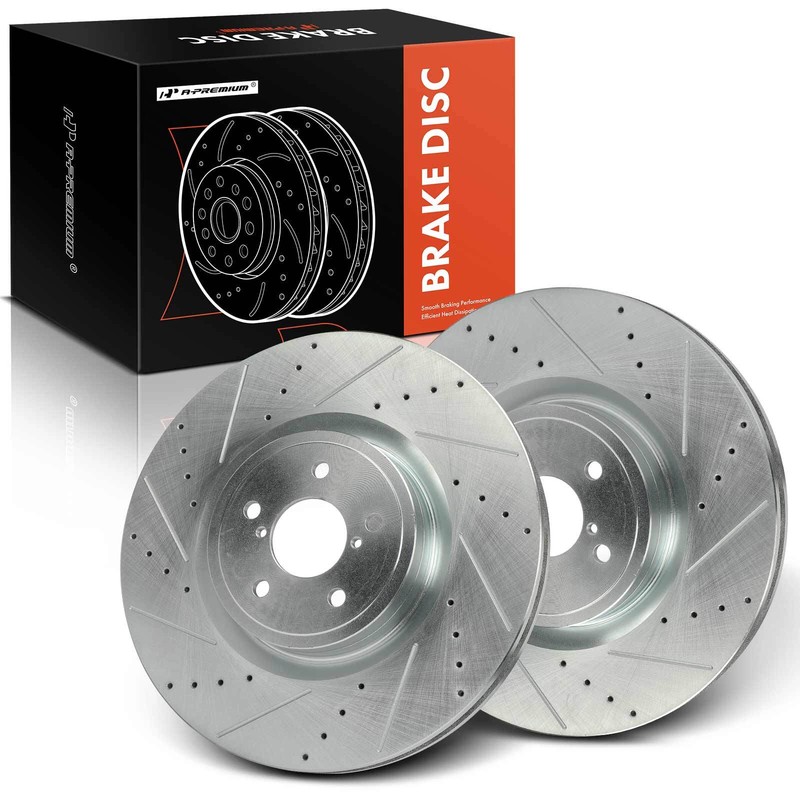 A-Premium Front Drilled Brake Rotors for Subaru BRZ Impreza 2004 Toyota 86 19-20