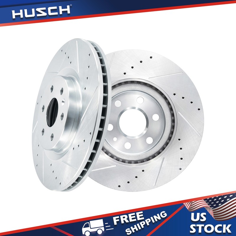 345mm Front Drilled Disc Brake Rotors For 2010 2011-2016 Cadillac SRX Saab 9-4X