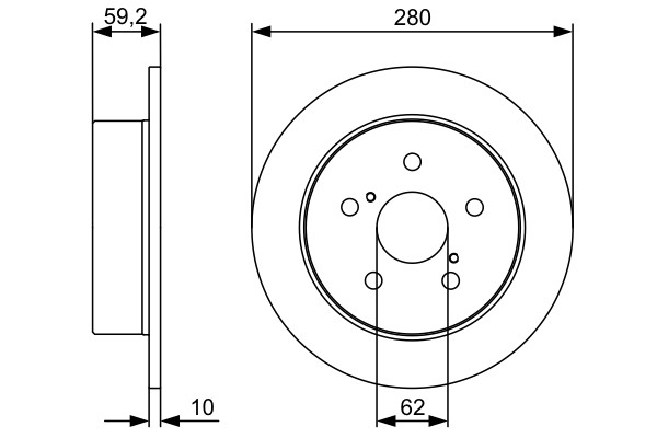 2x Brake Discs Pair Solid Rear 280mm 0986479520 Bosch Set 4243105050 BD1374 New gallery