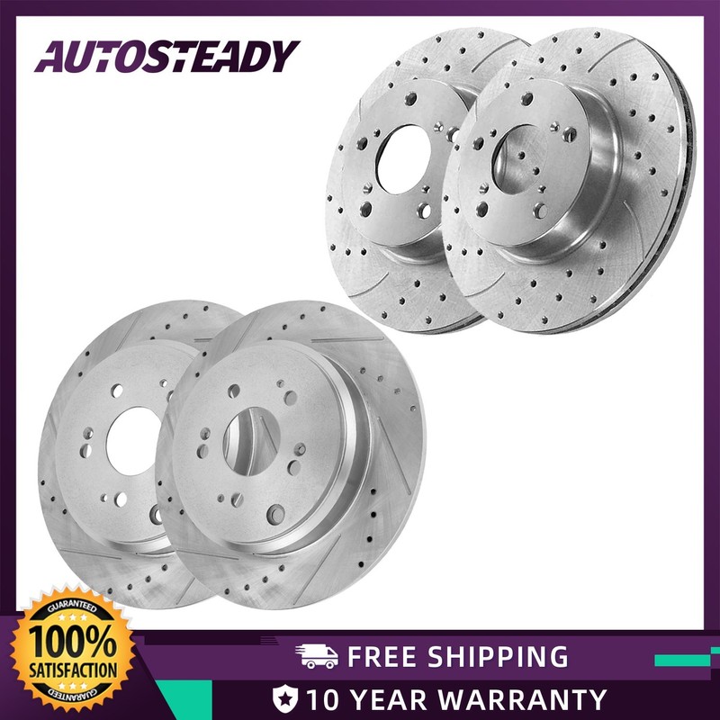 Front Rear Drilled Brake Rotors Kit for 2009 – 2015 Pilot 2010 – 2013 ZDX