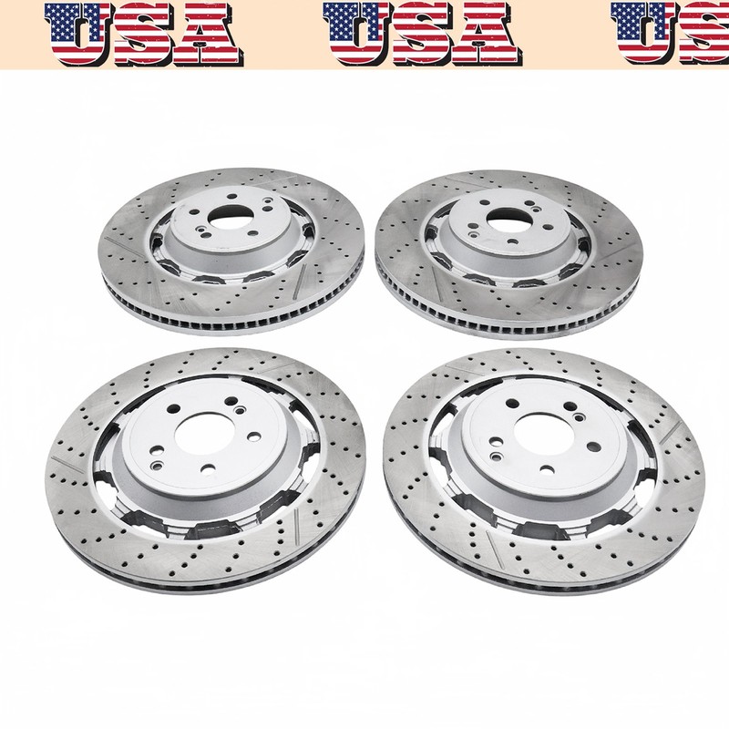 4x Front & Rear Brake Rotors Fit For Mercedes-Benz W222 S63 AMG S65 AMG 14-2020