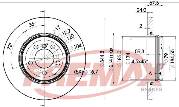 Remax BD-6129 Brake Disc for BMW