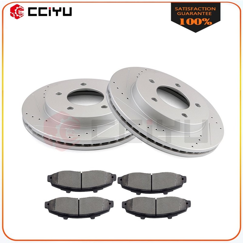 Front Drill Slot Brake Rotors & Metallic Pads For 1999-2001 2002 2003 Ford F-150