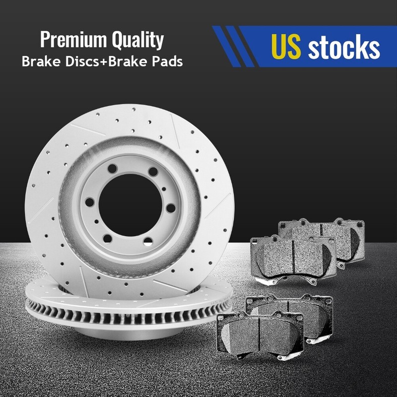 Front Brake Rotors and Ceramic Pads For 2010 – 2023 Toyota 4Runner Lexus GX460